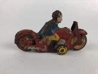 CIVILIAN: Early Japanese bike, clockwork, 13 cms, c1950s plus pre-war bike in poor condition. - 4