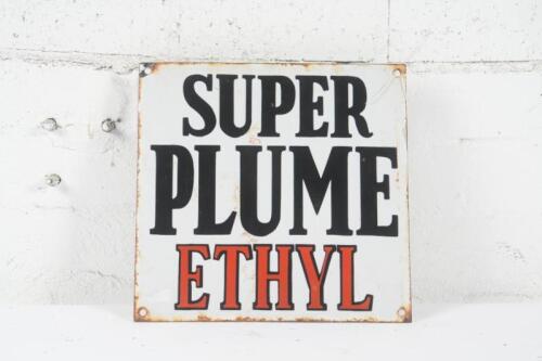 PLUME: An original enamelled 'Super Plume Ethyl' sign 29cm high, 30.5cm wide