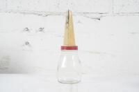 SHELL: An original one imperial pint glass oil bottle with original Shell X-100 '20/20 Motor Oil' tin top&nbsp; - 3