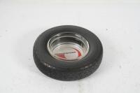 BRIDGESTONE: A c1960s-1970s Bridgestone advertising ashtray with glass centre and rubber Bridgestone tyre surround, cm diameter - 2