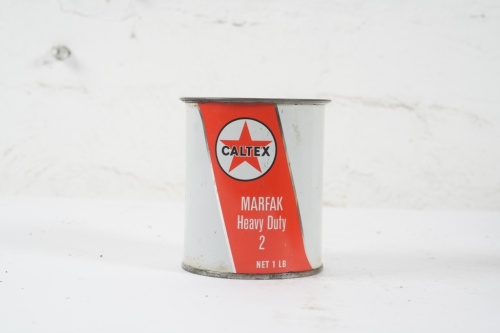 CALTEX: A Caltex one pound 'Marfak Heavy Duty 2' grease tin