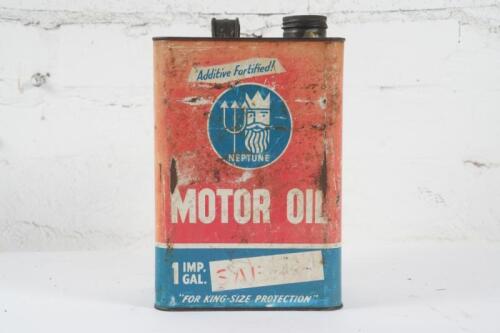 NEPTUNE: A Neptune Motor Oil one imperial gallon tin