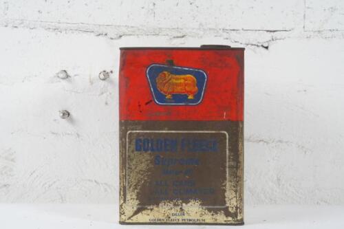 GOLDEN FLEECE: A Golden Fleece 'Supreme' motor oil one gallon tin