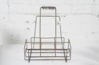 BOTTLE RACK: An original six bottle wire rack as suited for oil bottles - 2