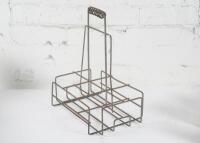BOTTLE RACK: An original six bottle wire rack as suited for oil bottles - 3