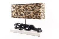 A genuine 'Frankart - Sarsaparilla' ART DECO Panther/Jaguar, mounted on a pure Carrera Marble Base, adorned with an 'Animal Print' Shade,&nbsp;48cm high, 56cm high&nbsp;&nbsp; - 2