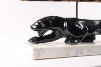 A genuine 'Frankart - Sarsaparilla' ART DECO Panther/Jaguar, mounted on a pure Carrera Marble Base, adorned with an 'Animal Print' Shade,&nbsp;48cm high, 56cm high&nbsp;&nbsp; - 3