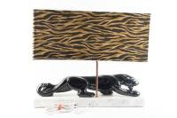 A genuine 'Frankart - Sarsaparilla' ART DECO Panther/Jaguar, mounted on a pure Carrera Marble Base, adorned with an 'Animal Print' Shade,&nbsp;48cm high, 56cm high&nbsp;&nbsp; - 9