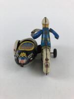 POLICE: Police Dept motor cycle & sidecar, friction made in Japan c1950s. - 3