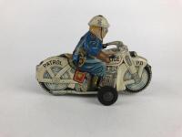 POLICE: Police Dept motor cycle & sidecar, friction made in Japan c1950s. - 4