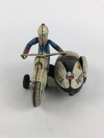 POLICE: Police Dept motor cycle & sidecar, friction made in Japan c1950s. - 5