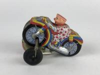 NOVELTY: Two Roll Over bikes made in Japan & Korea, 9 & 12 cms long. - 2