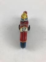 MIXED: Four small 7.5 cm friction bikes, 2 x Police, civilian & racing RN77, all made in Japan. - 5