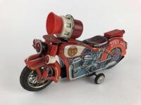 FIRE: Fire Dept Motorcycle by Modern Toys c1960, battery operated, 30 cms.
