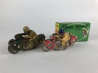 RACING: Schuco Mirakomot RN5 c1949, retro Schuco Motodrill RN1 boxed, both clockwork, 13 cms.