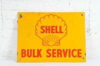 SHELL: An original c1960s Shell 'Bulk Service' enamel sign 46cm high, 61cm wide
