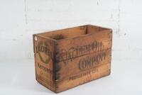 VACUUM OIL: An early Vacuum Oil Company 'Laurel Kerosene' hardwood crate, 37cm high, 53cm wide - 2