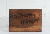 VACUUM OIL: An early Vacuum Oil Company 'Laurel Kerosene' hardwood crate, 37cm high, 53cm wide - 3