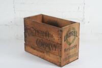 VACUUM OIL: An early Vacuum Oil Company 'Laurel Kerosene' hardwood crate, 37cm high, 53cm wide - 5