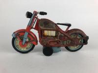 CIVILIAN: Black Harley Davidson & Red Venus friction Motorcycles by Nomura Japan, 23 cms c1960. - 8