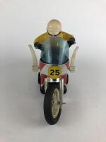 POLICE: HAJI Japan c1960s Police bike, 34 cms, friction plus Racing bike, 27 cms, battery operated c1960s. - 5