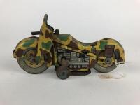 MILITARY: Two early KT Japan military bikes c1940/50s, clockwork, 16 cms with sparking gun. - 8
