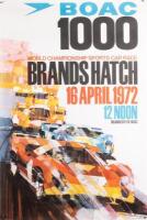 BRANDS HATCH SPORTS CAR RACE 1972 POSTER: A Brands Hatch April 1972 event poster, the BOAC 1000 world championship sports car race, organised by the BRSCC event poster