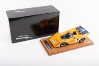 McLAREN M8D: A Tecnomodel 1:18 scale McLaren M8D model, the number #5 Can Am&nbsp;race car as driven to victory at Watkins Glen in 1970, in the iconic McLaren orange paintwork,&nbsp;driven by Denny Hulme