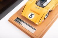 McLAREN M8D: A Tecnomodel 1:18 scale McLaren M8D model, the number #5 Can Am&nbsp;race car as driven to victory at Watkins Glen in 1970, in the iconic McLaren orange paintwork,&nbsp;driven by Denny Hulme - 2