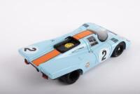PORSCHE 917K: An AutoArt 1:18 scale Porsche 917K model, the #2&nbsp;race car that was driven to victory in the 1970 Daytona 24 hour, in the famous Gulf&nbsp;livery&nbsp;driven by Rodriguez - Kinnunen - Redman - 2