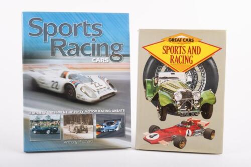 SPORTS RACING CARS, SPORTS AND RACING: A pair of sports and racing cars hard cover books, firstly sports racing cars, expert assessment of fifty motor racing greats, by Anthony Pritchard, secondly Great cars sports and racing, by Galley press