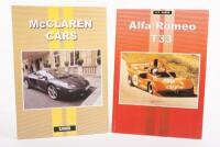 ALFA ROMEO T33 - McLAREN CARS:&nbsp;A pair of soft cover books, firstly Alfa Romeo T33, by CP press,&nbsp;secondly McLaren cars, by UMB