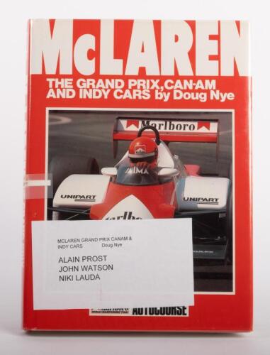 McLAREN: 'McLAREN - THE GRAND PRIX CAN-AM AND INDY CARS' authored and signed by Doug Nye