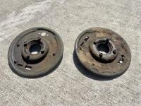 AUSTIN-HEALEY: Two rear brake backing plates for 100 and 3000 models [Location: Sydney]