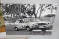 NORM BEECHEY: A large black and white photograph featuring Norn Beechey and Jim McKeown in their #41D Valiant Charger (signed Beechey and McKeown) - 2