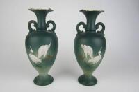 VASES: A pair of oriental vases featuring cranes - 2