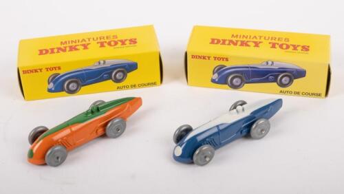 DINKY TOYS: 2 Dinky toys auto de course models, number 23A one number 4 orange/green, one number 5 blue/white