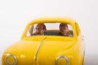 RENAULT: An&nbsp;Aroutcheff Tillieaux&nbsp;Renault Dauphine&nbsp;model with Belgian cartoon character Gil Jourdan at the wheel, 34cm long, in plain box - 3
