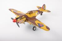KITTY HAWK: A Retro Delights modern metal Kitty Hawk RAF ornamental model plane, wingspan 48cm, fuselage length 39cm
