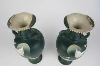 VASES: A pair of oriental vases featuring cranes - 3