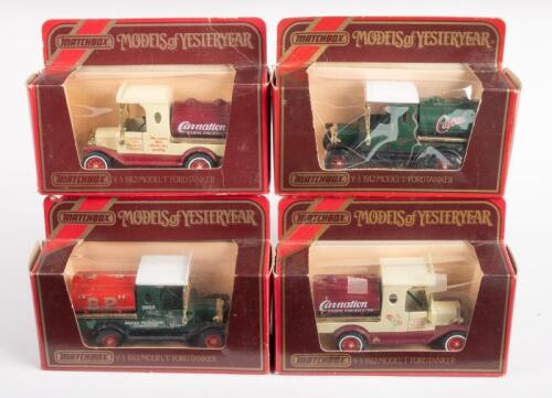 MATCHBOX YESTERYEAR: Four Matchbox Models of Yesteryear 1:35 scale, early 20th Century tanker vehicles in boxes