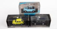 VOLKSWAGEN: Three Minichamps 1:43 scale Volkswagen models in boxes, includes a 1972 1303 Beetle, a 1994 Beetle cabriolet and a 1999 Golf&nbsp; station wagon