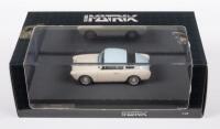 CISITALIA: A limited edition [266/500] Matrix Scale Models 1:43 scale 1954 Cisitalia 33DF Voloradente Coupe in white with blue roof, on base with nameplate in box