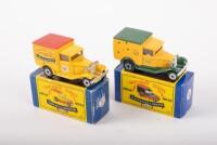 FORD: Two Matchbox Ford Model 'A' van models in different liveries in boxes,&nbsp;