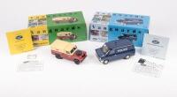 VANGUARDS: Two Vanguards 1:43 scale models in boxes, includes a Ford Transit MkI police van and a British Rail early Land rover