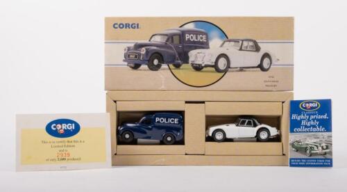 POLICE SET: A Corgi 1:43 scale South Wales Police Set No.97722 comprising of a MGA and a Morris Minor van, with COA card numbered 2939 of 5000