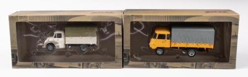 IXO: Two IXO Models 1:43 scale truck models in boxes, including a Citroen U28 and a Robur LD 301