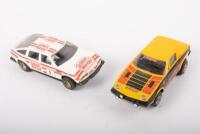 ROVER/TRIUMPH: Two c1980s-1990s Scalextric models including a Rover 3500 Golden Wonder livery and a Triumph TR7
