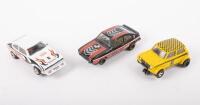 SCALEXTRIC: Three c1980s Scalextric models including two Ford Capri 3 Litre, and a Mini 1275 GT