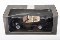 MERCEDES-BENZ: A 1:18 scale model of a Mercedes-Benz CLK Cabrio in dark blue with beige interior, boxed